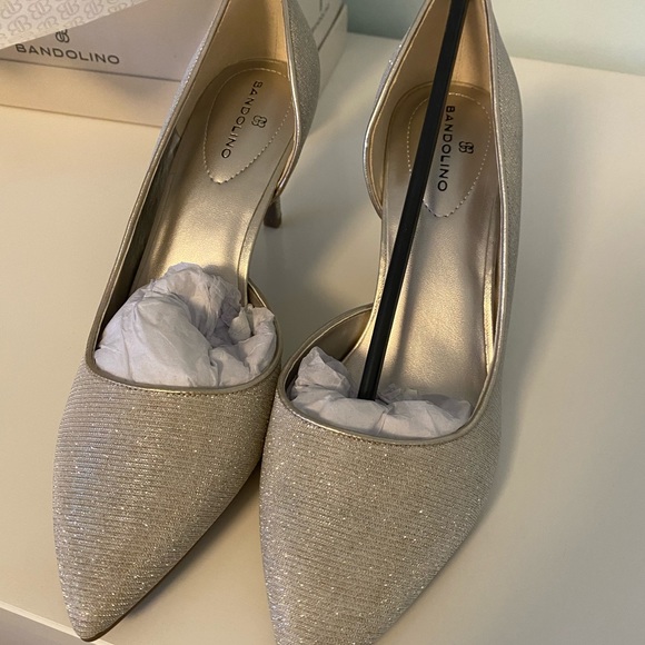 Bridal Silver Sparkling Shoes Heels - Picture 3 of 5